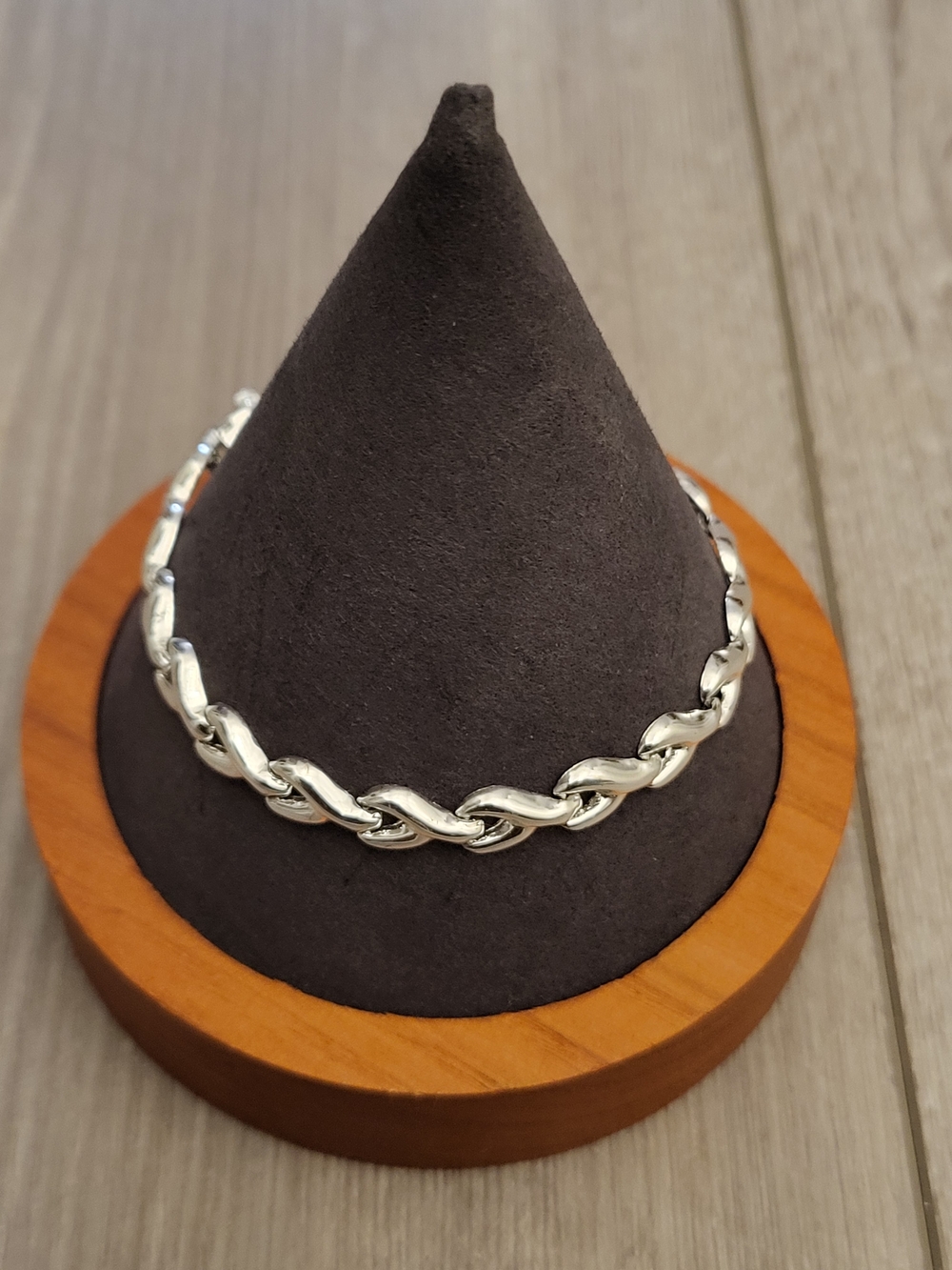 Polished Sterling Silver 925 Twisted Link 7inch Bracelet